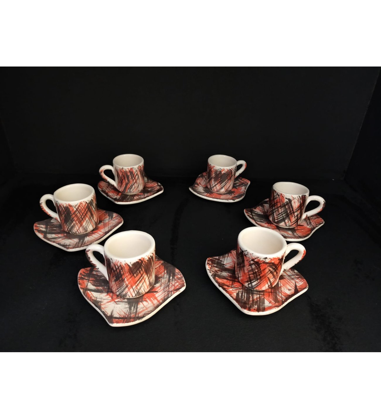 Ege Kırmızı Mira Seramik Kahve Fincan Takımı