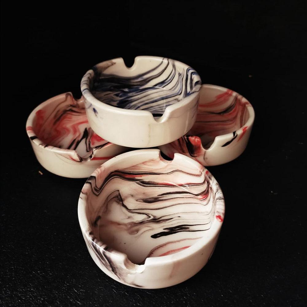 Ege Seramik Küllük Ebruli Desen 4 Adet