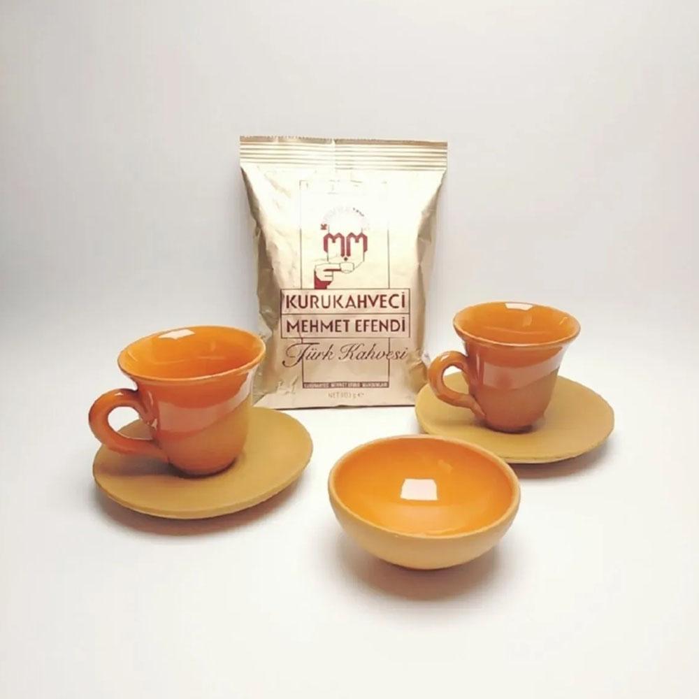Çömlek Toprağı 2'li Kahve Fincan Takımı Hediye Seti