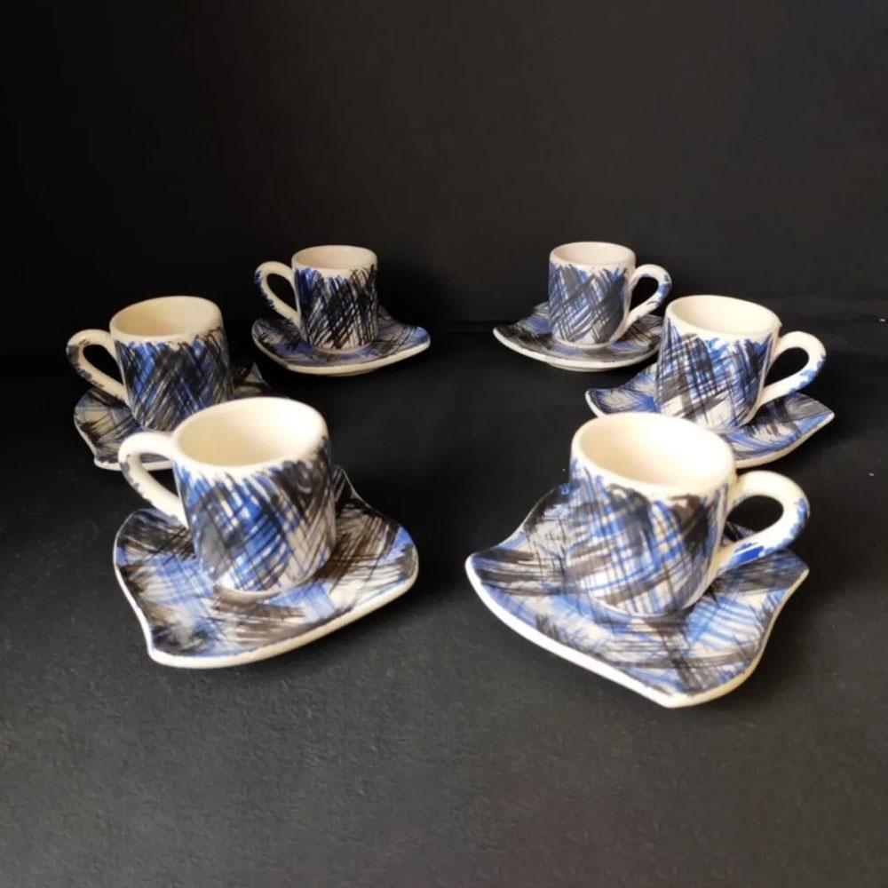 Mavi Mira Seramik Kahve Fincan Takımı