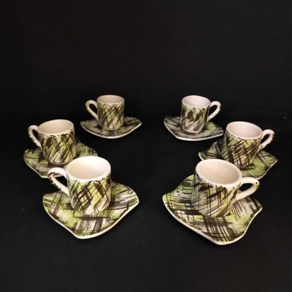 Yeşil Mira Seramik Kahve Fincan Takımı