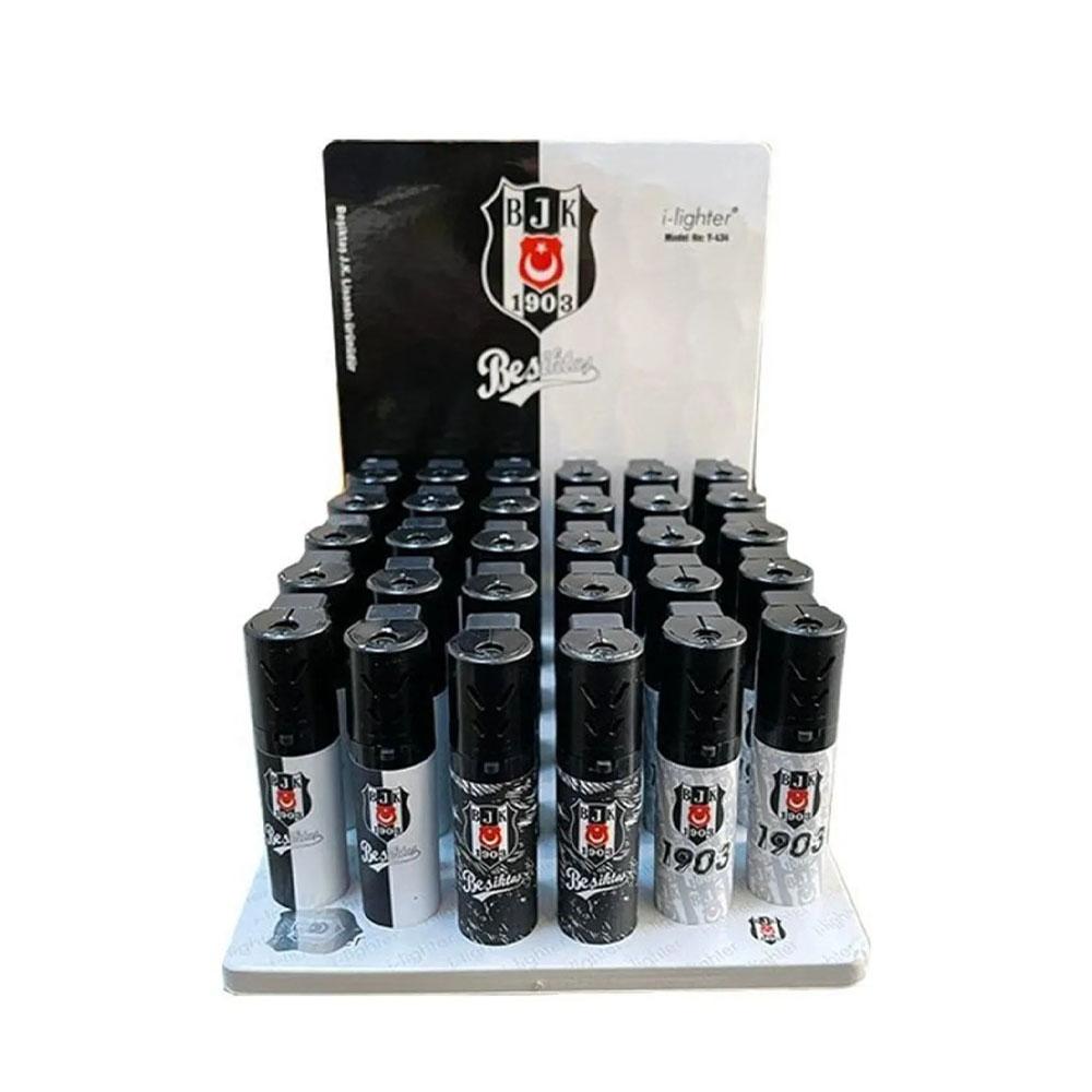 I - Lighter Turbo Beşiktaş Baskılı Lisanslı Çakmak 30 Adet Izgaralı